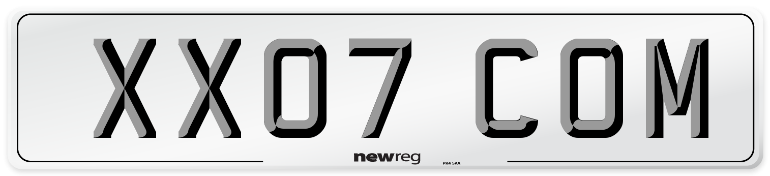 XX07 COM Number Plate from New Reg